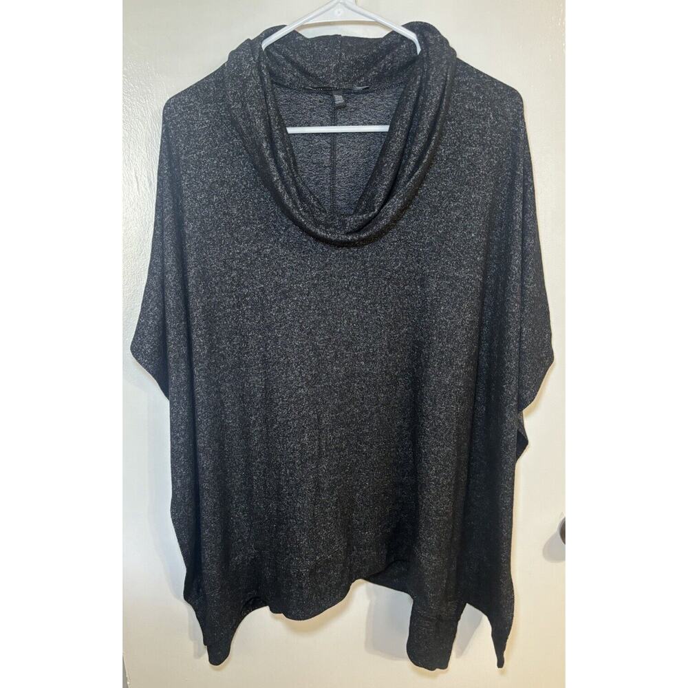 White House Black‎ Market Womens XS/S Gray Black Cowl Neck Soft Poncho Cape